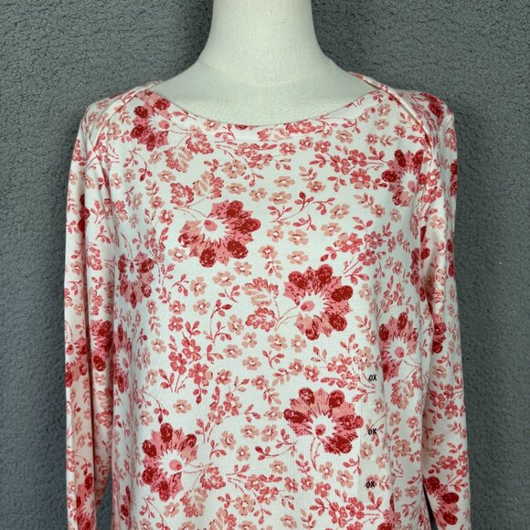 Style & Co Women's Floral Supima Cotton 3/4 Sleeve Top 0X Multicolor NWT's. - Picture 2 of 8